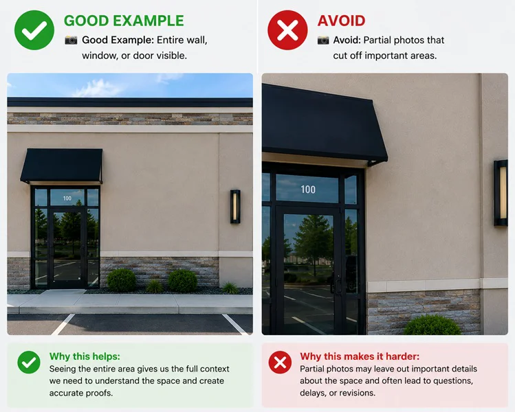 An image of what to avoid when showing the entire area.